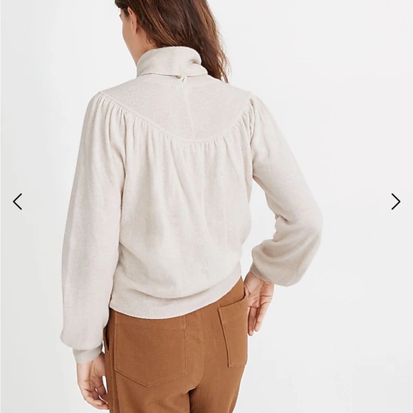 Madewell Shirred Balloon-Sleeve Turtleneck Sweater in Black, XS - Picture 11 of 12